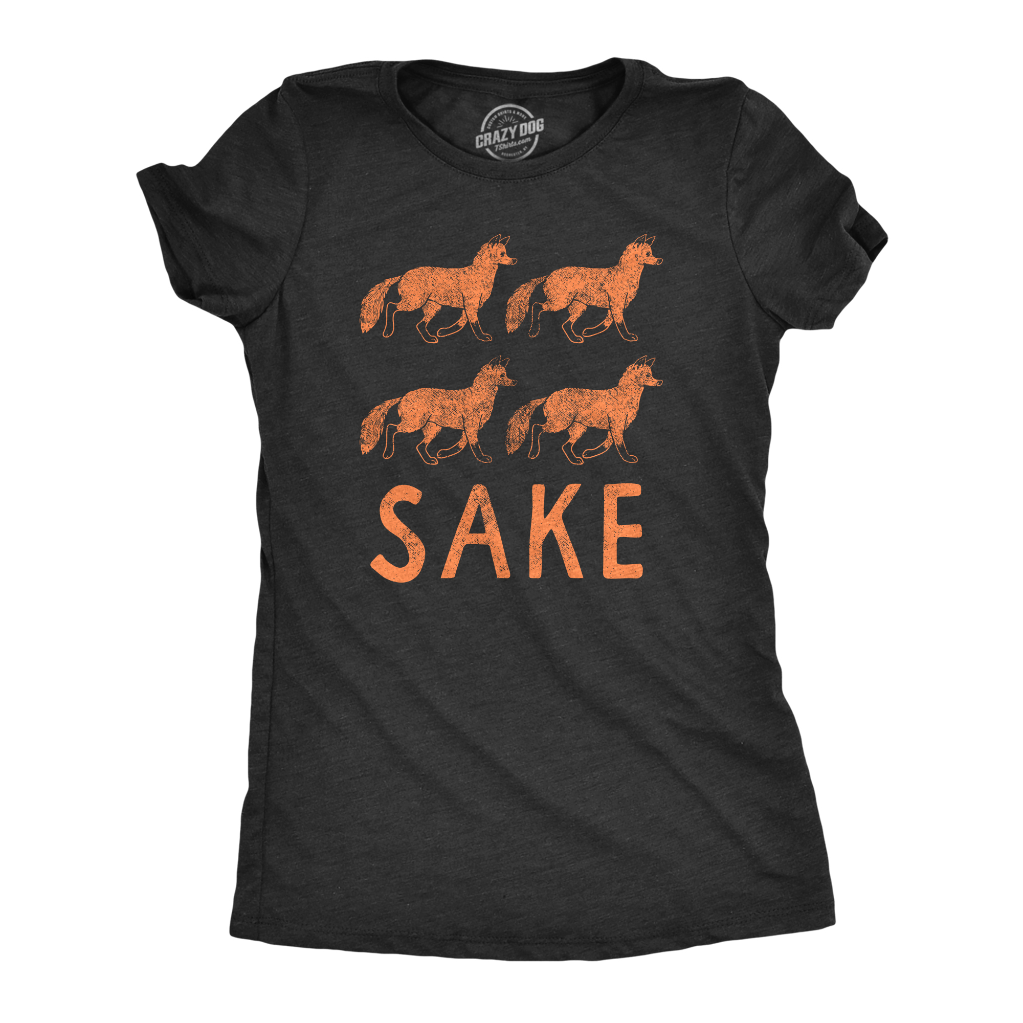 Womens Four Fox Sake T Shirt Funny Sarcastic Play On Words Text